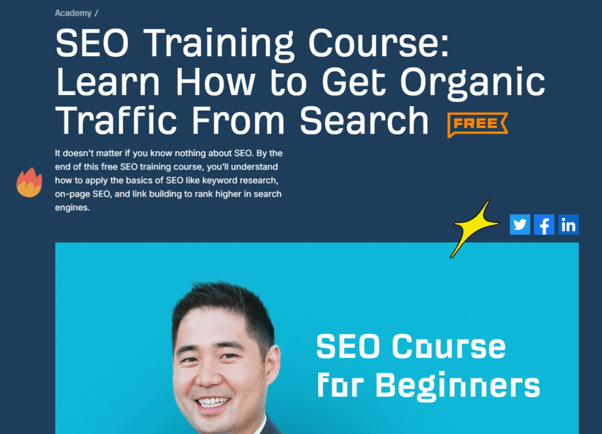 Ahrefs SEO training course homepage