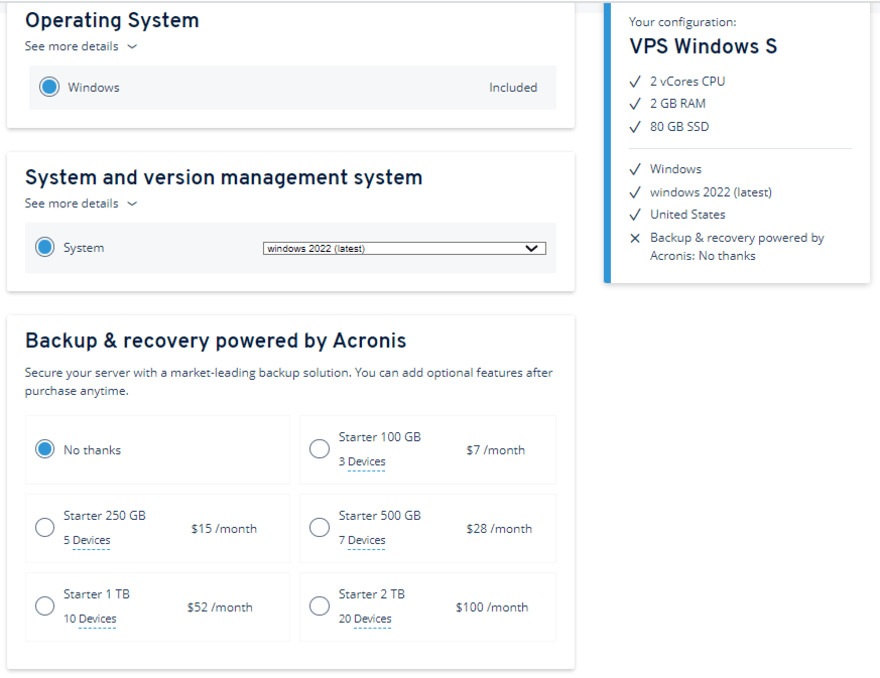 A list of add on options on a checkout page.