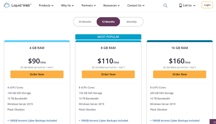 Three pricing rectangles with list of features and a yellow button.