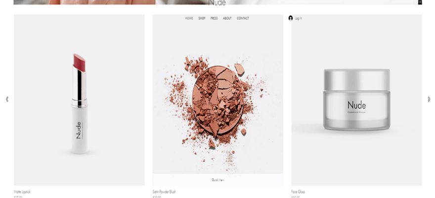 wix nude makeup store template