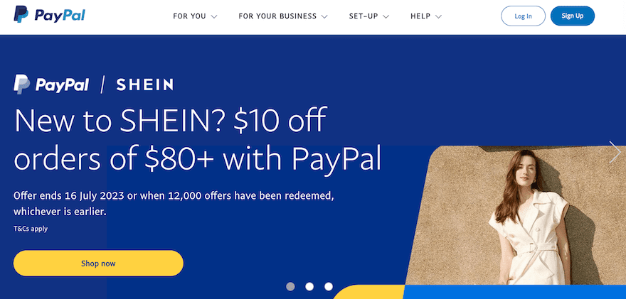 PayPal website