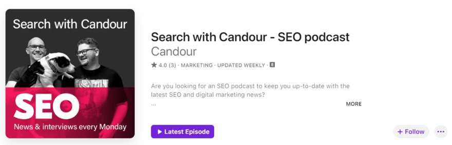 Search with Candour podcast profile on Apple Podcast