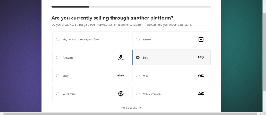 Screenshot of Shopify's importing products page.