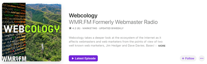 Webcology podcast profile on Apple Podcasts